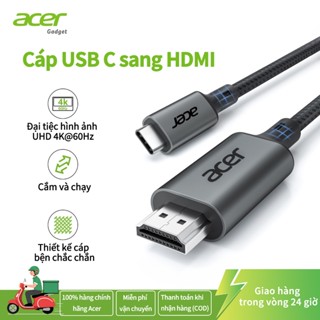 Acer Cáp chuyển USB C sang HDMI 4K 2K 60Hz HD Dây bện tốc độ cao Lõi đồng nguyên chất cho văn phòng tại nhà Tương thích với điện thoại Microsoft Laptop UC412