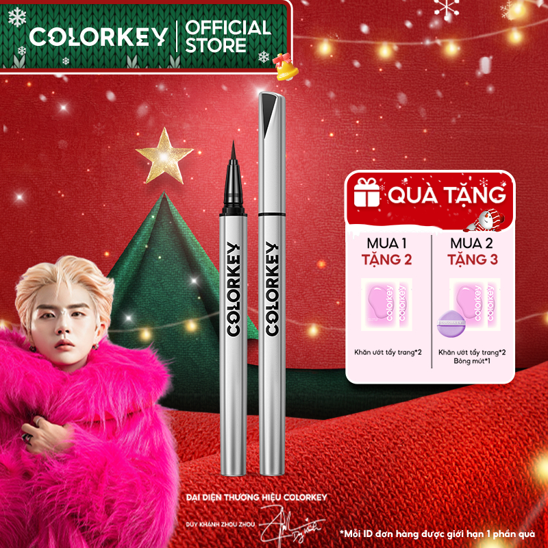  COLORKEY Bút Kẻ Mắt Nước Colorkey Trang Điểm Chống Nước Lâu Trôi 