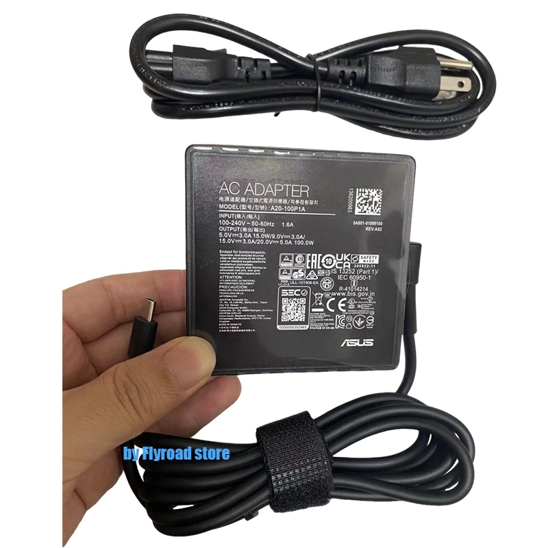 100W 20V 5A Type-C Laptop Adapter Cho Asus ROG Zephyrus G14 2024 GA403U Ally X Z1 USB-C Sạc Nhanh
