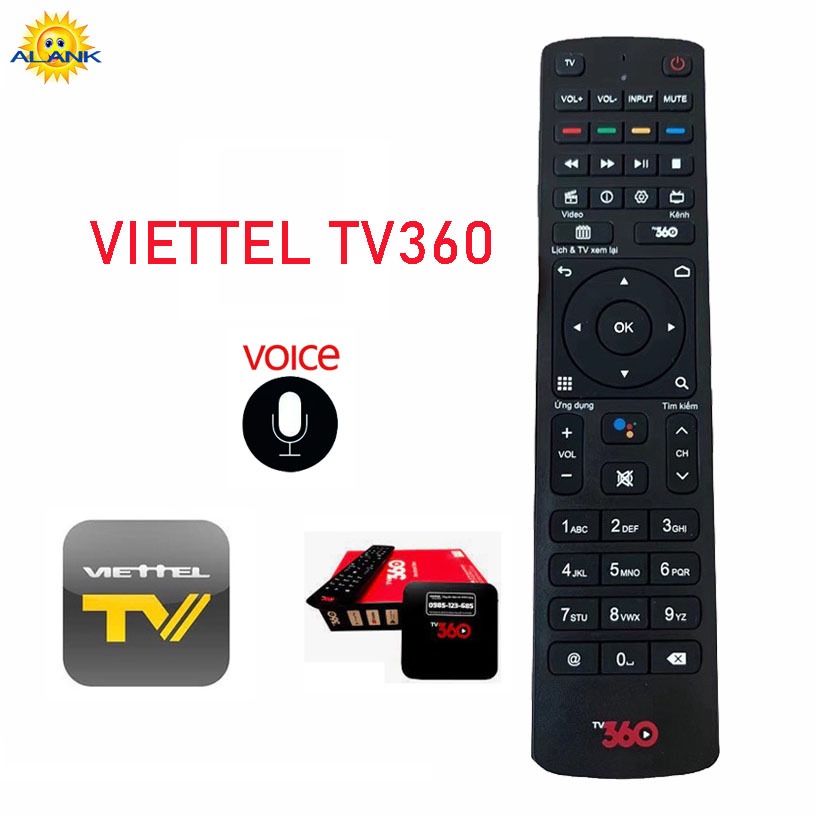 ALANK REMOTE điều khiển đầu thu Viettel TV360 Box 4K Viettel Android TV box điều khiển Có giọng nói