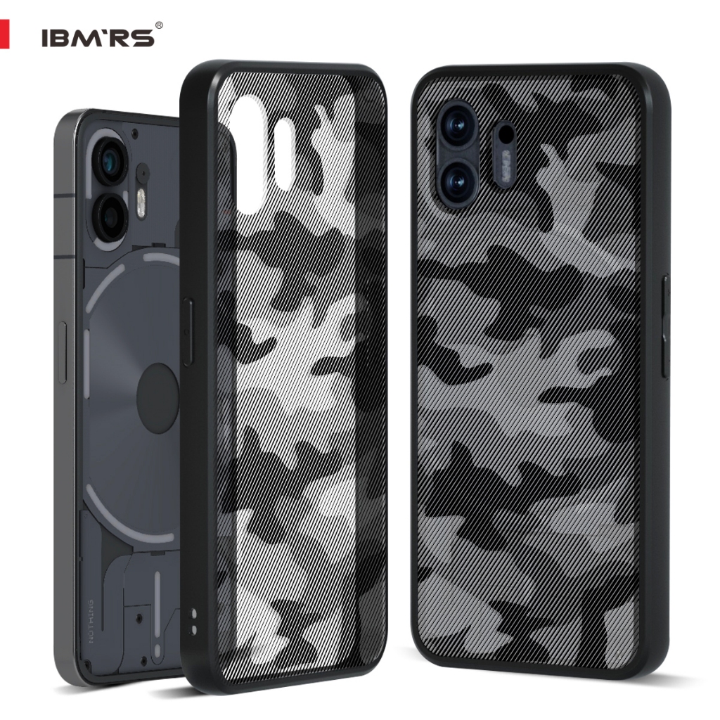 Ốp lưng IBMRS Tương thích với Nothing Phone 2, Ốp lưng mỏng mờ phía sau (Black Shift)