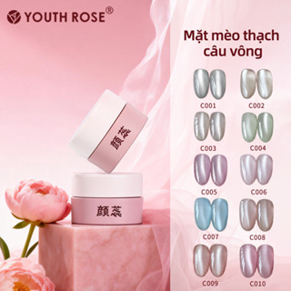  Youth Rose  Mắt Mèo Gel Từ Tính Sơn Móng Tay Màu Vàng Ngâm Tắt UV Gel Nail Art Varnish Mắt mèo thạch cầu vồng 