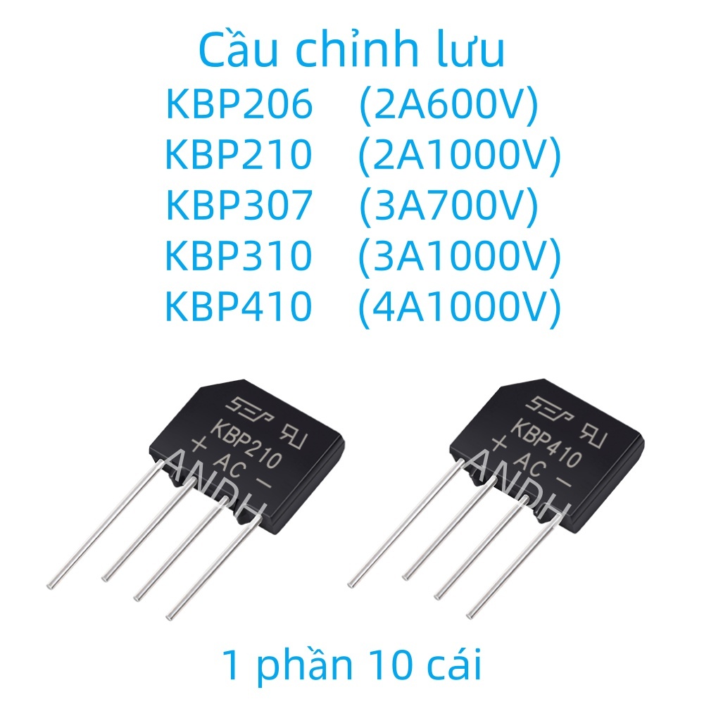 KBP410 KBP310 KBP307 KBP210 KBP206 Cầu chỉnh lưu AC sang DC Chuyển đổi DIP-4