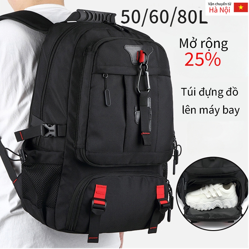 COD 50/60/80L Balo du lịch nam chống nước Balo đựng laptop 15.6/17/18 inch balo nam đi làm quần áo balo đa năng
