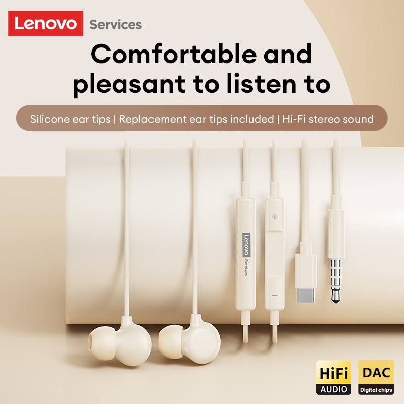 Tai nghe có dây Lenovo YF05 Hiệu ứng âm thanh cấp HIFI ENC Giảm tiếng ồn Cuộc gọi Độ trễ thấp Giảm tiếng ồn khi chơi game Micro độ phân giải cao Gọi HD | BigBuy360 - bigbuy360.vn