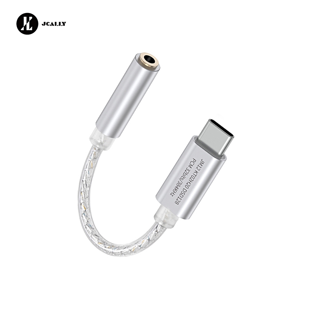 JCALLY JM12 Bộ chuyển đổi âm thanh kỹ thuật số Dây dẫn mạ bạc + Lá chắn dây bạc Tai nghe Chuyển đổi 