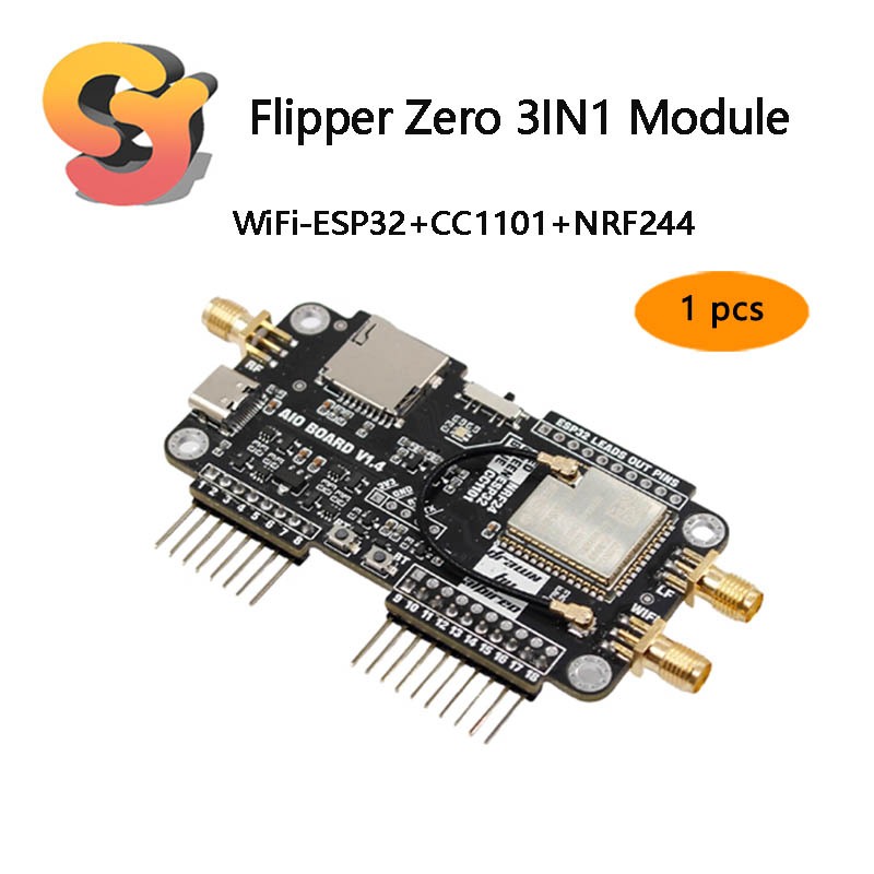 [Hàng có sẵn] 1 Bảng mở rộng sửa đổi ba trong một Flipper Zero WiFi-ESP32 + CC1101 + NRF244 Chuột ba