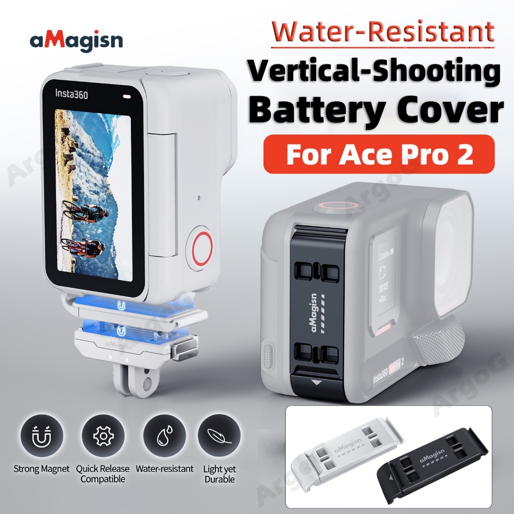 Vỏ pin chụp ảnh dọc aMagicsn cho Insta360 Ace Pro 2 Vỏ pin hợp kim nhôm wiht Giao diện tháo nhanh Ac