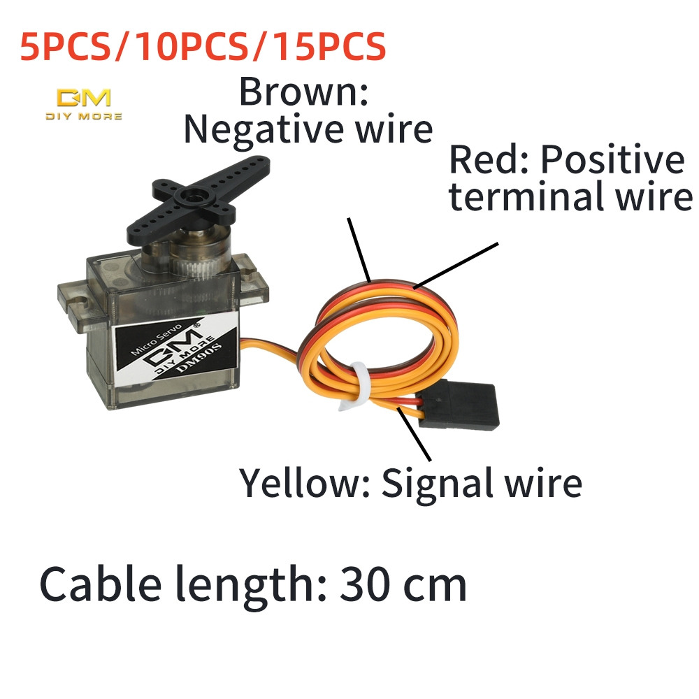 Động cơ servo bánh răng kim loại DIYMORE MG90S, servo tương tự thu nhỏ 180 độ
