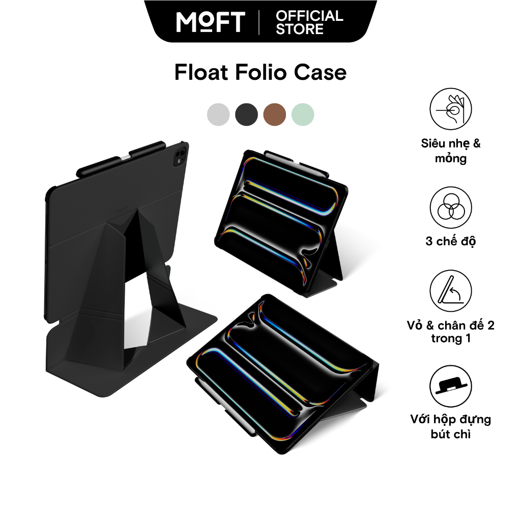 Ốp điện thoại Folio phao MOFT cho iPad Air thế hệ thứ 6 11 '' M2 2024 & Pro 13 M4 Folio Giá đỡ bút c