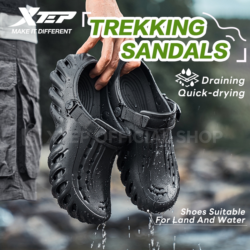 【XTEP】TREKKING SANDALS | Dép lê ngoài trời nhẹ, chống trượt dành cho nam, dép EVA mềm mại