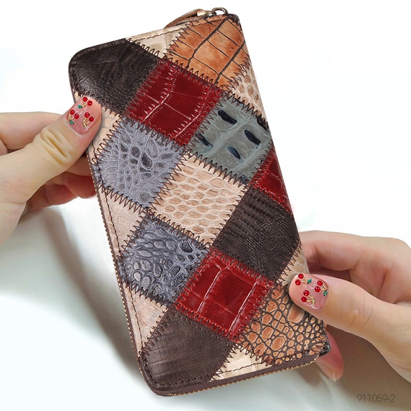 Cobbler Legend Đa Thẻ Ví Da Bò Dây Kéo Ví Dài Nữ Túi Ly Hợp