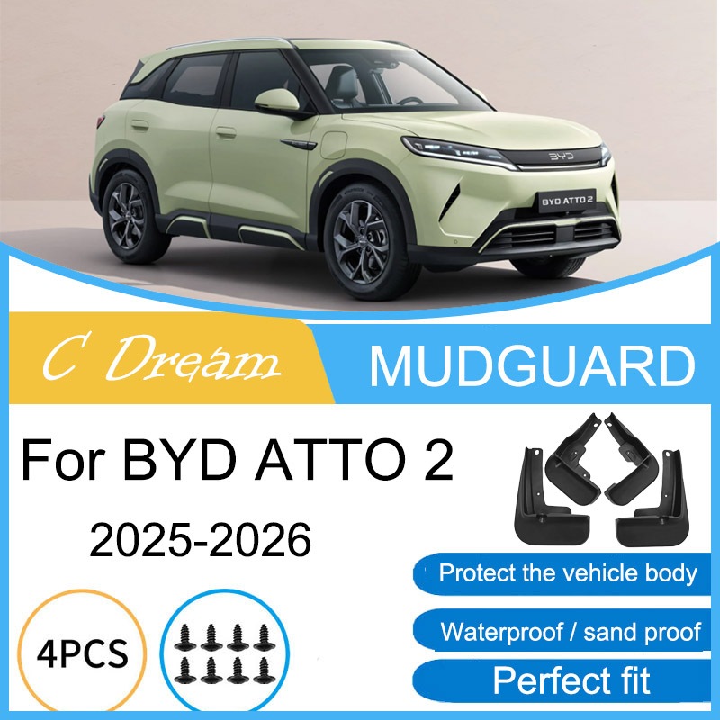 FENDER Chắn Bùn Cho BYD ATTO 2 2025-2026 Bánh Xe Chắn Bùn Phía Trước Phía Sau Bắn Vệ Binh Chắn Bùn C