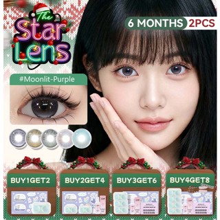  Kính áp tròng Starlens 2 chiếc 6 tháng lens màu tím lens mềm Thích hợp đeo khi trang điểm Đường kính 14.2-14.5 có độ  0-8  