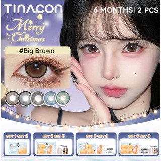  kính áp tròng TINACON 1 cặp  màu nâu lớn DIA 14.5 được sử dụng cho loại mắt to 6 tháng  0.0 ~ -8.0  