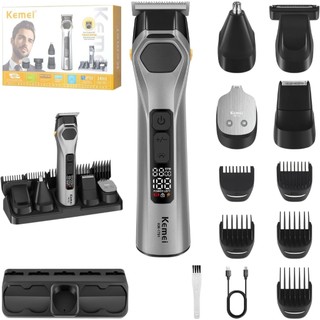 Kemei 5 Trong 1 Bộ Chải Lông Nam Râu Tông Đơ Cắt Tóc Và Mũi Tai Tông Đơ Cắt Tóc Chuyên Nghiệp Máy Cạo Râu Điện Không Dây Dao Cạo