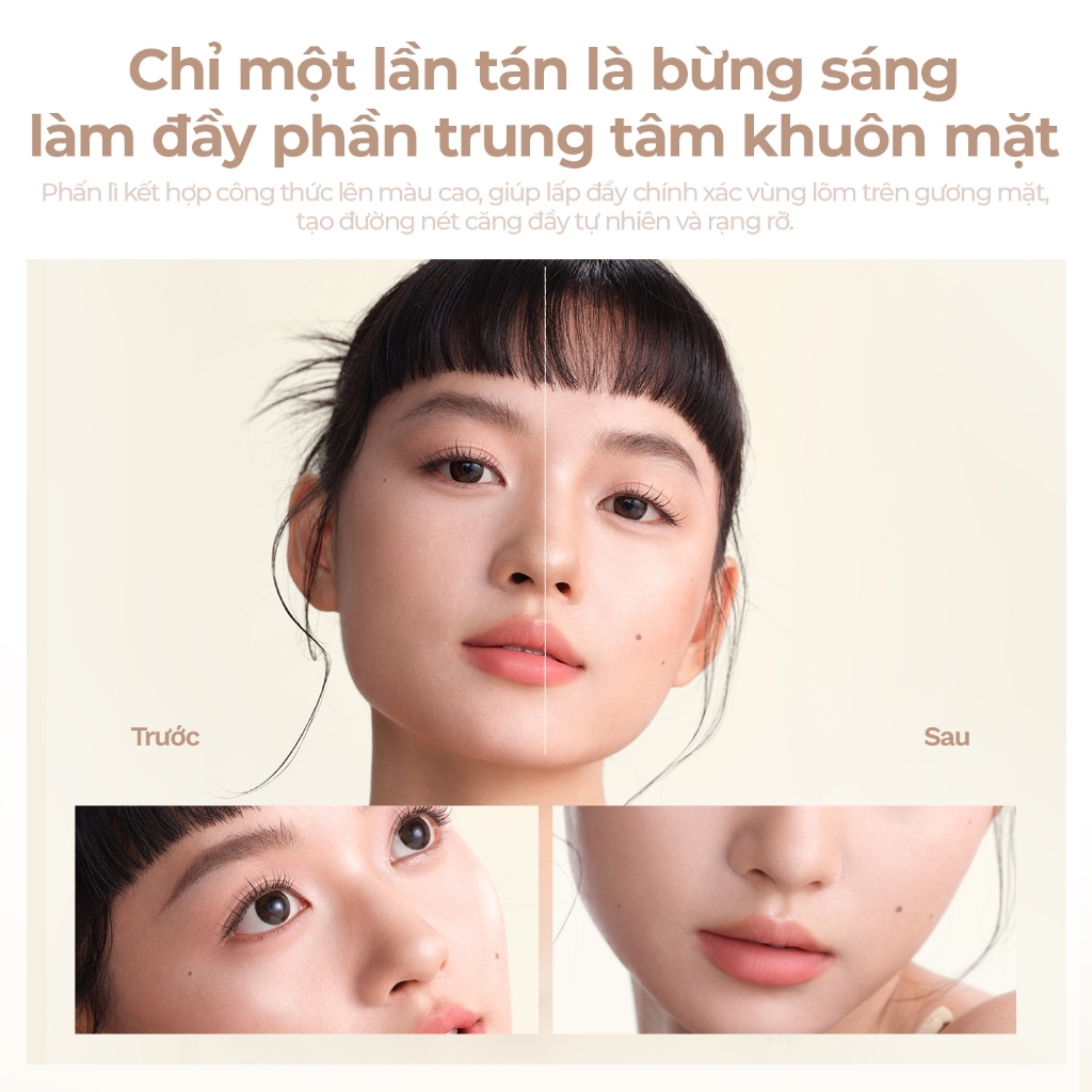 [Live Combo 16.5gx2] Combo 2 bảng tạo khối Mooekiss 3 màu giúp định hình khuôn mặt rõ nét 16.5g | BigBuy360 - bigbuy360.vn
