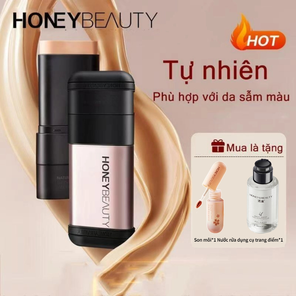  Kem nền ONG BEAUTY Kem nền và cọ 2 trong 1 Lâu trôi trong 8 giờ Mờ và Chống thấm nước 12,5g 