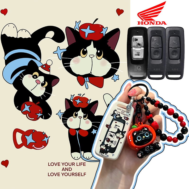 AppleCat Cat Honda pcx160 / giorno / forza 350 / click 160 móc chìa khóa xe máy Vỏ chìa khóa xe Hond