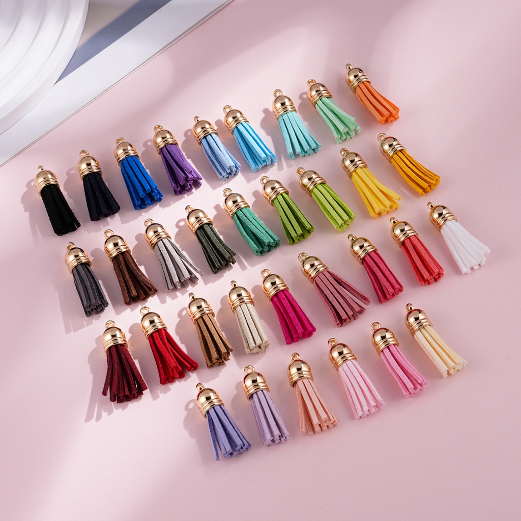 Tua rua mặt dây chuyền nhiều màu sắc da PU/Nylon, phù hợp cho móc khóa và túi phụ kiện