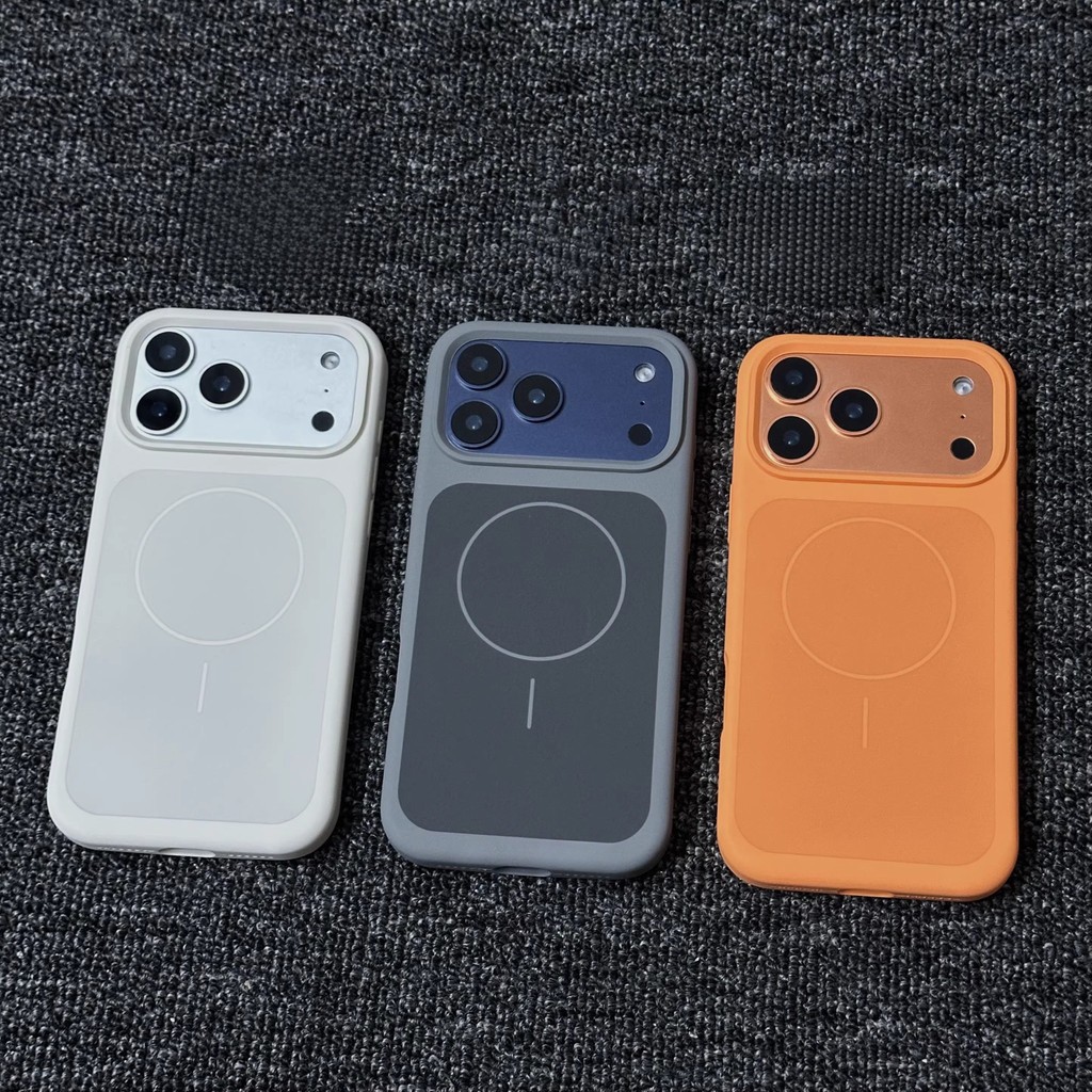 Ốp Điện Thoại Silicon Lỏng Từ Tính Cho IPhone 17 16 Pro Max 17 Ari Màu Trơn Bảo Vệ Da Mặt Sau Mềm