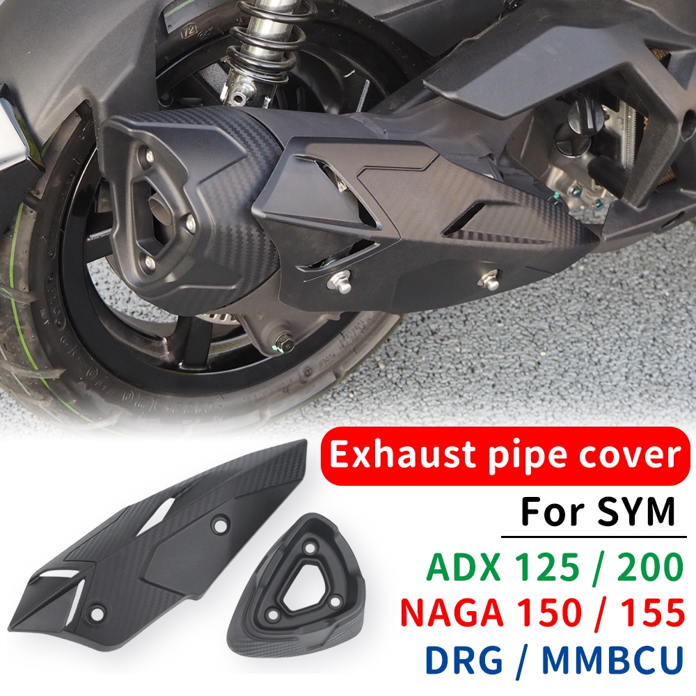 Dành Cho SYM ADX125 MMBCU NAGA 150 155 DRG Xe Máy Ống Xả Lá Chắn Xe Máy Ống Xả Bảo Vệ Ống Tản Nhiệt 
