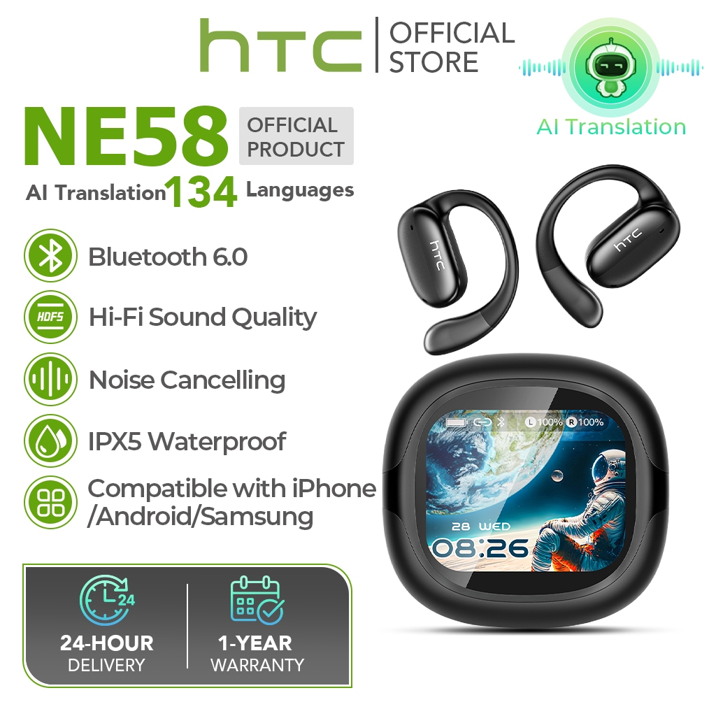 HTC NE58 OWS Tai Nghe Bluetooth Đa Năng Thay Thế Giấy Dán Tường Dịch Phim Giọng Nói Thông Minh AI Dị