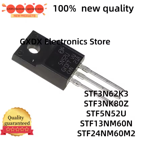 2 CHIẾC 3N62K3 3NK80Z 5N52U 13NM60N 24NM60M2 STF3N62 STF3NK80 STF5N52 TO220F STF3N62K3 STF3NK80Z STF
