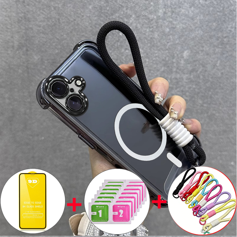 Ốp Lưng Cho iPhone 16 17 Pro max iPhone 16 plus 17 16e 17 Pro Ốp Điện Thoại Từ Tính Trong Suốt Chống