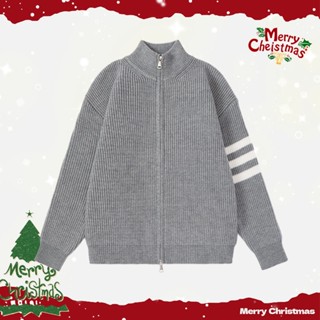  Áo len cardigan nam dệt kim phong cách Hàn Quốc cổ đứng có hai túi và khóa kéo phù hợp mùa đông 