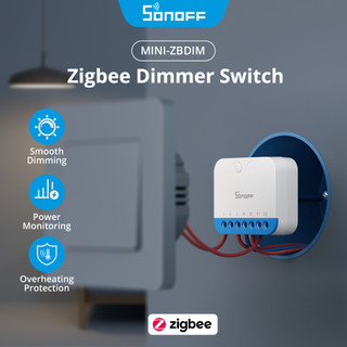 SONOFF MINI Extreme Zigbee Công tắc điều chỉnh độ sáng MINI-ZBDIM Khả năng tương thích đèn rộng hơn Giám sát công suất thời gian thực Zigbee Tích hợp thông minh qua ZHA hoặc Zigbee2MQTT