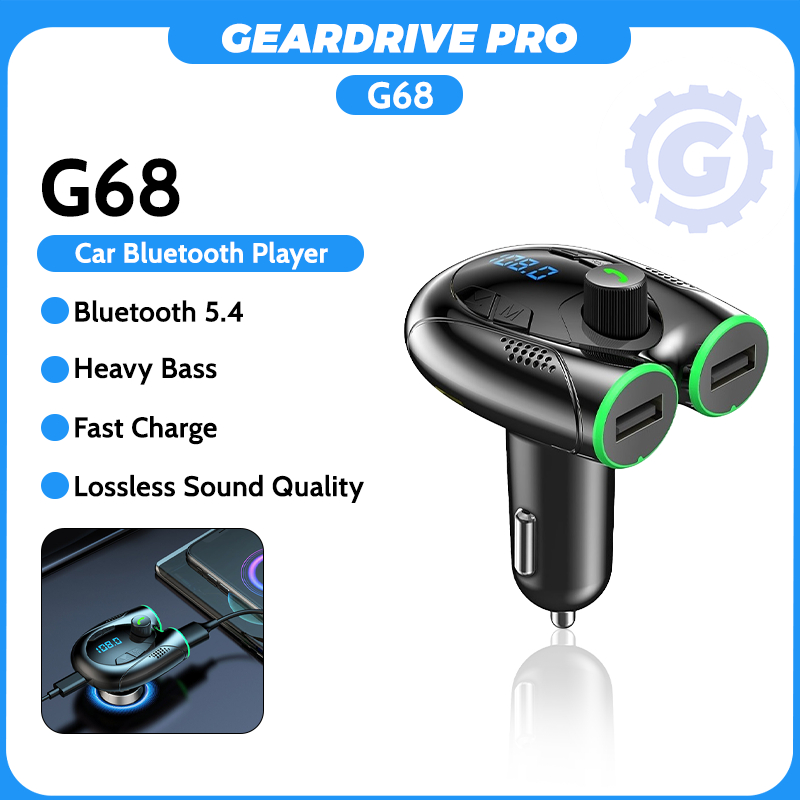 【GZ03 MỚI】Sạc xe hơi sạc nhanh Bluetooth 5.4 Hands Free Call MP3 Player FM Dual USB và Type-C Hỗ trợ