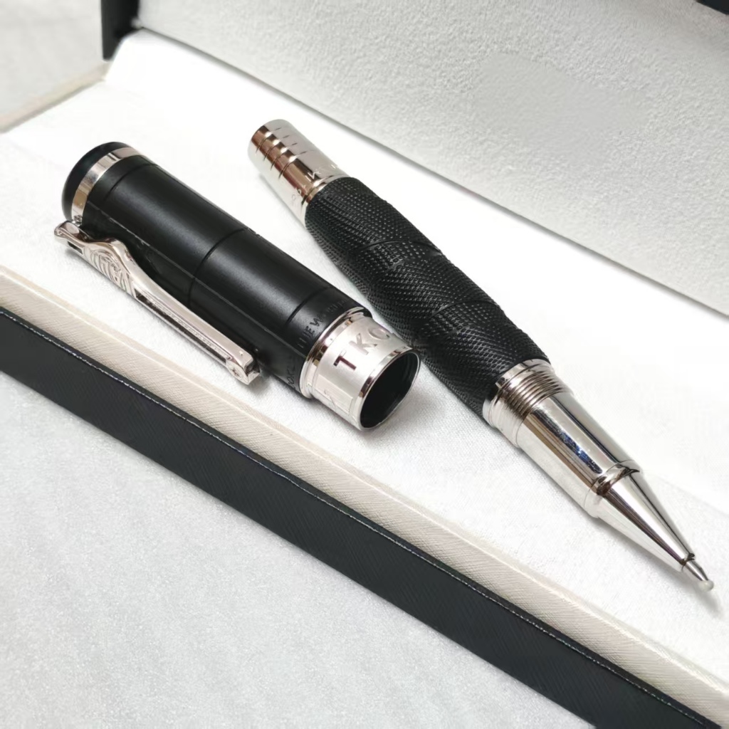 Bút chữ ký bạc cổ điển màu đen Muhammad Ali Polka Pen