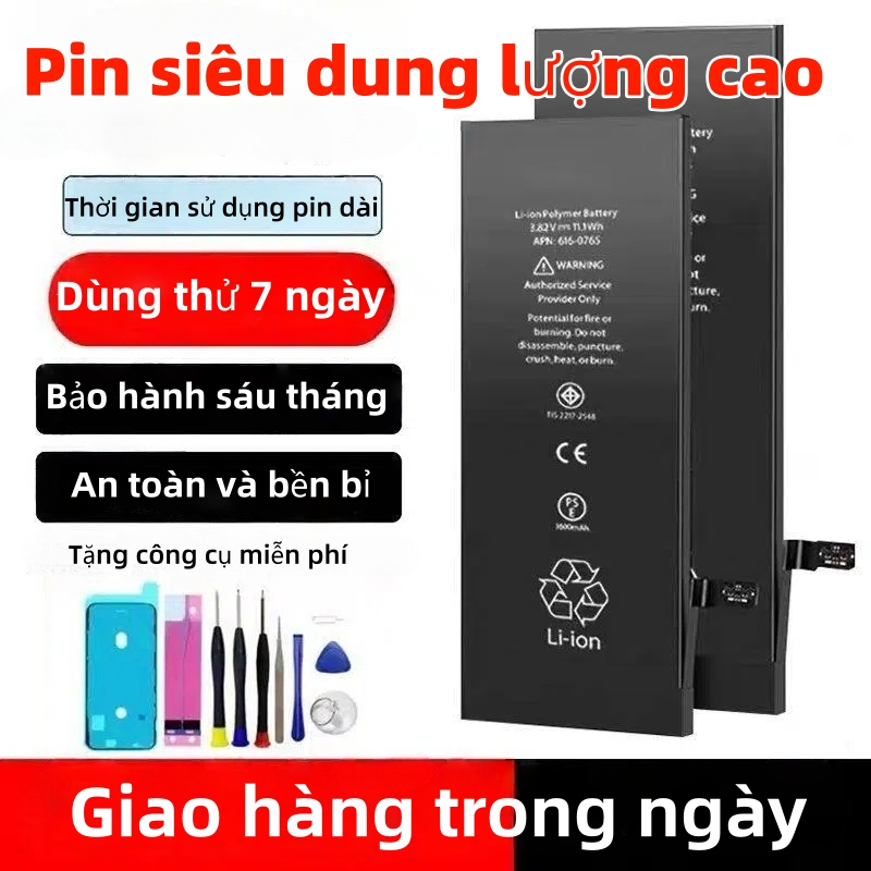 Pin cho 6/ 6p/ 6s/ 6sp/ 7/ 7p/ 8/ 8p/x/xr/xsmax/11/12 pro max Mới 100%Tặng Kèm Tô Vít
