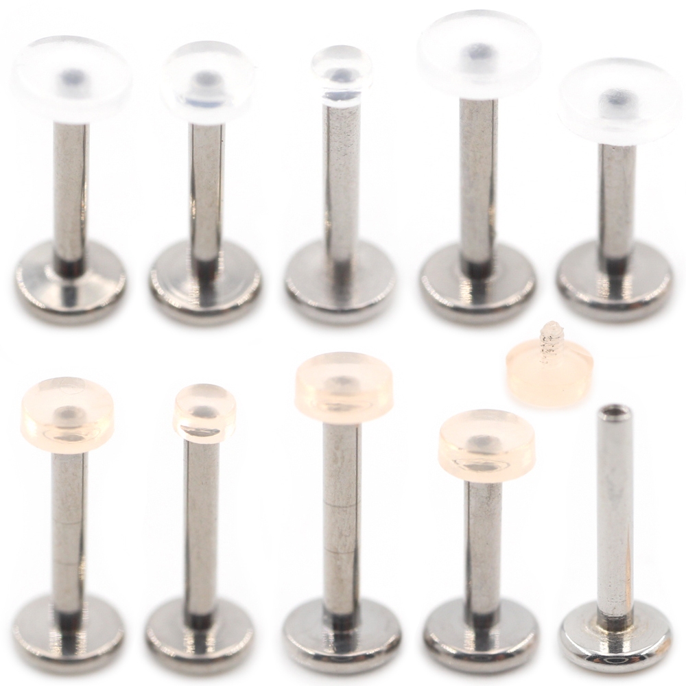 Alisouy - Nhẫn tai acrylic titan thép không gỉ với thiết kế ren, phù hợp tragus và lip ring