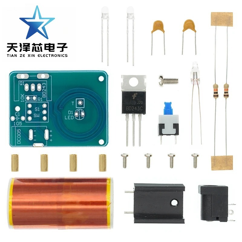 BD243C Mini Tesla Coil Kit Đạo cụ ma thuật Phần DIY Chiếu sáng phân vùng Công nghệ DIY Sản phẩm điện