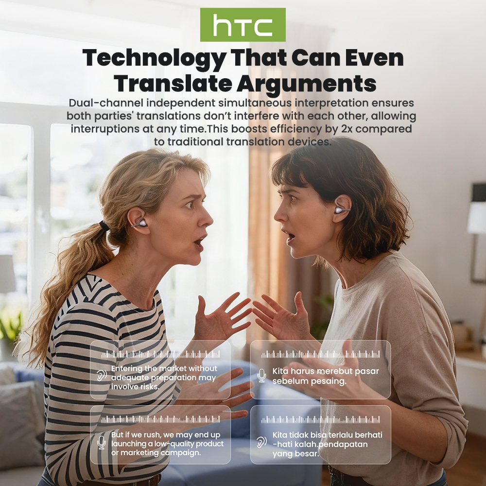 HTC NE67  Tai nghe dịch thuật thời gian thực thông minh AI Tai nghe không dây Bluetooth 6.0 Tai nghe nhét tai cho IOS / Android / PC | BigBuy360 - bigbuy360.vn