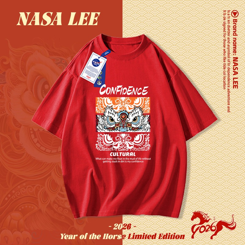 🔥Hàng có sẵn🔥NASA Áo Thun Cotton Tay Ngắn In Chữ NASA Thời Trang Mùa Hè 2024 Cho Cặp Đôi Tay áo ngắn