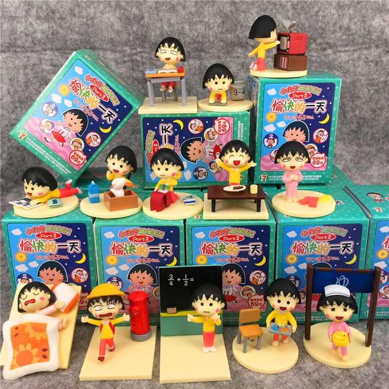 13 Cái / bộ Chibi Maruko-chan Anime Hình Momoko Sakura Ngày Hạnh Phúc Phiên Bản Q PVC Nhân Vật Hành 
