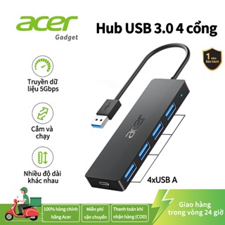  Acer USB Hub 4 cổng đa năng USB 3.0 bộ chia USB cho chuột và bàn phím máy tính xách tay có cổng nguồn Type C mở rộng cho máy tính để bàn giao diện A C điện thoại di động 