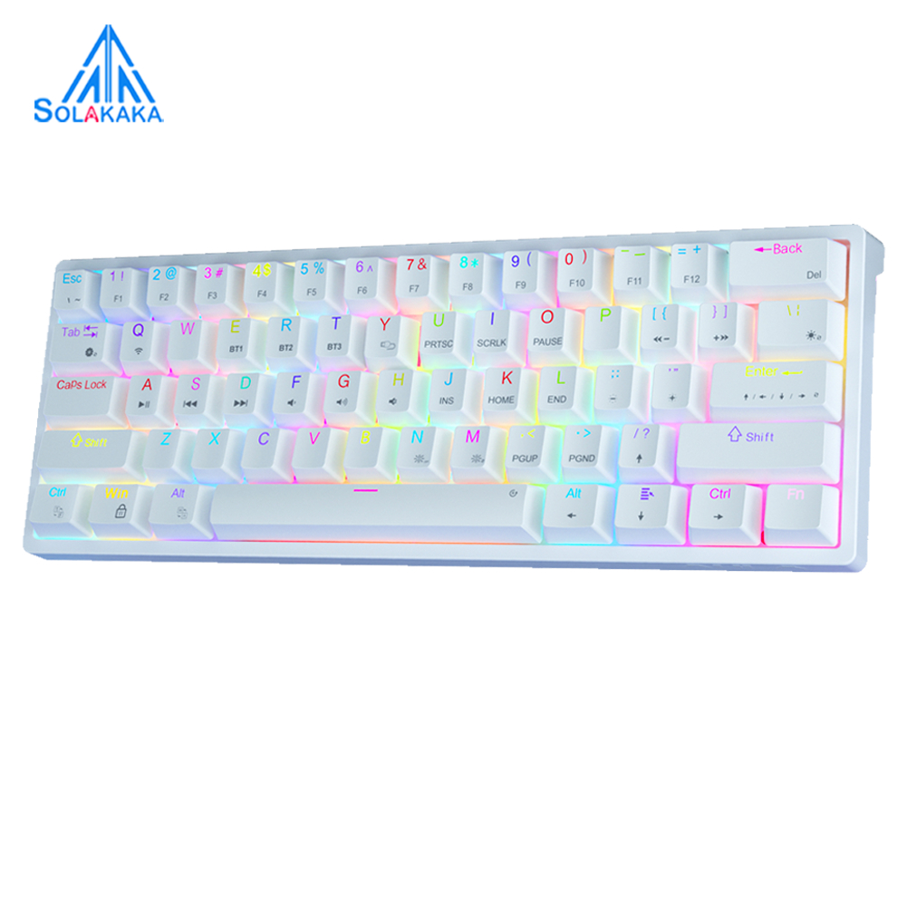 Bàn phím cơ khí AULA Solakaka SK961 Bluetooth 5.0/2.4G/có dây 61 phím Bàn phím có dây RGB, hỗ trợ tr