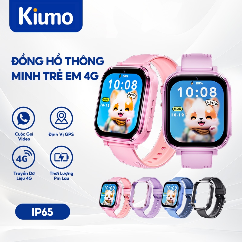 Đồng hồ thông minh trẻ em Kiumo-T59 Đồng hồ định vị chính xác LBS + GPS, SOS, Cuộc gọi Video HD | BigBuy360 - bigbuy360.vn