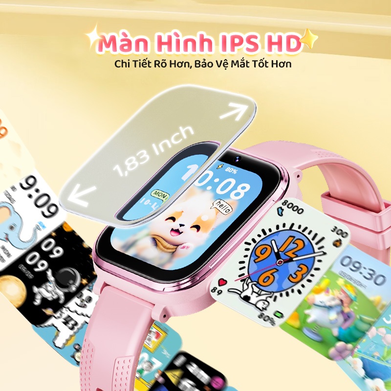 Đồng hồ thông minh trẻ em Kiumo-T59 Đồng hồ định vị chính xác LBS + GPS, SOS, Cuộc gọi Video HD | BigBuy360 - bigbuy360.vn