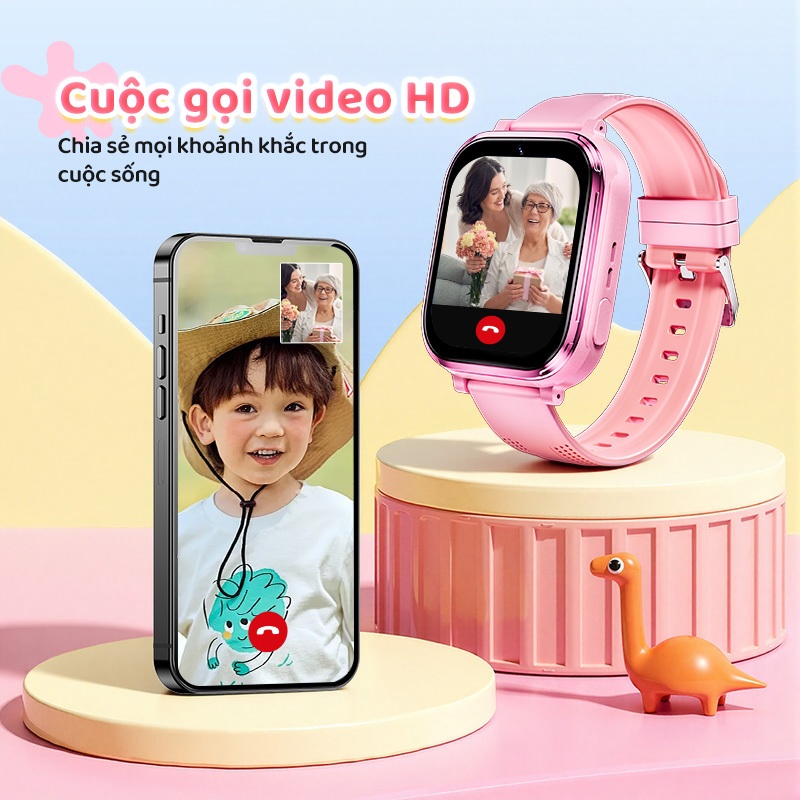 Đồng hồ thông minh trẻ em Kiumo-T59 Đồng hồ định vị chính xác LBS + GPS, SOS, Cuộc gọi Video HD | BigBuy360 - bigbuy360.vn