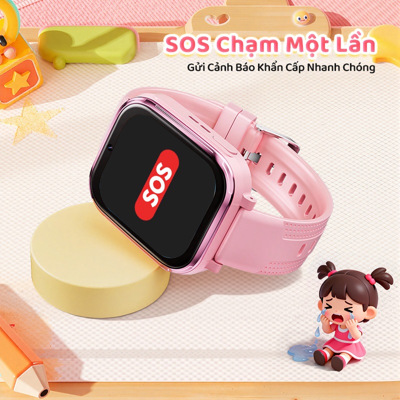 Đồng hồ thông minh trẻ em Kiumo-T59 Đồng hồ định vị chính xác LBS + GPS, SOS, Cuộc gọi Video HD | BigBuy360 - bigbuy360.vn