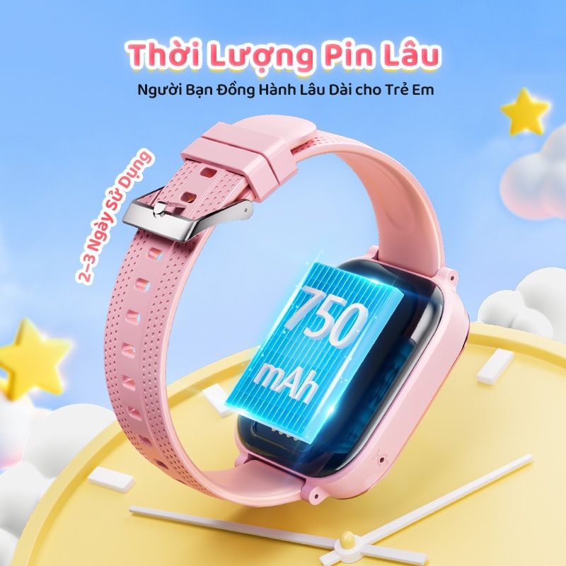 Đồng hồ thông minh trẻ em Kiumo-T59 Đồng hồ định vị chính xác LBS + GPS, SOS, Cuộc gọi Video HD | BigBuy360 - bigbuy360.vn