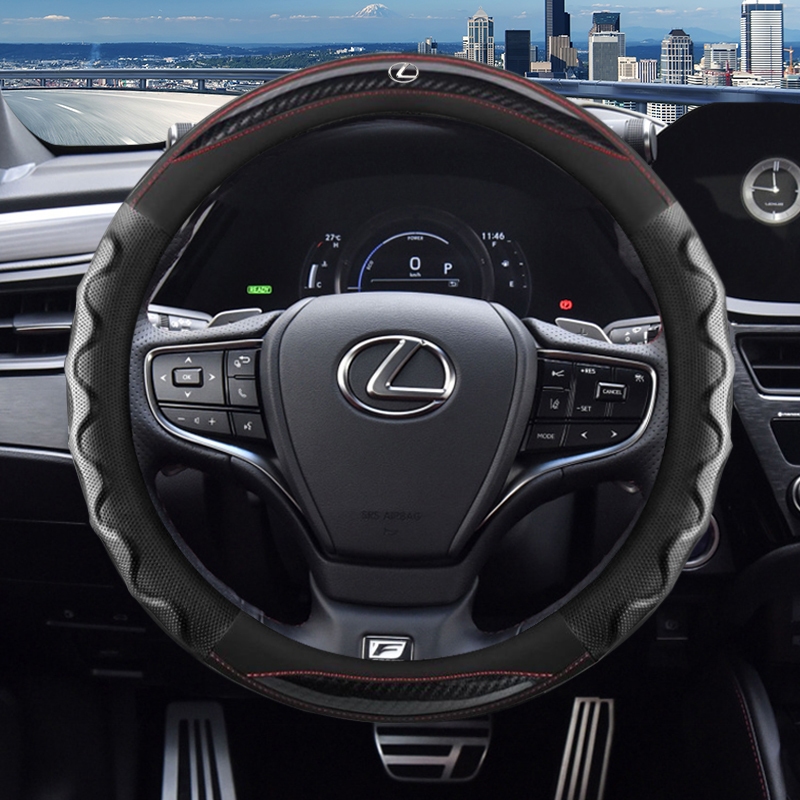 Bao bọc vô lăng đục lỗ bằng sợi Carbon bọc vô lăng 37-38cm Dành cho Lexus rx 570 RX300 LX570 CT200H 