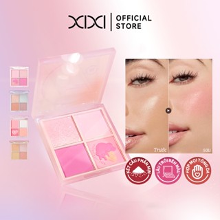  xixi Bảng Phấn Má Hồng 4 Màu : Lâu Trôi Mịn Không Bong Bóng Bột Mịn Lấp Lánh Đa Chức NăngD511 