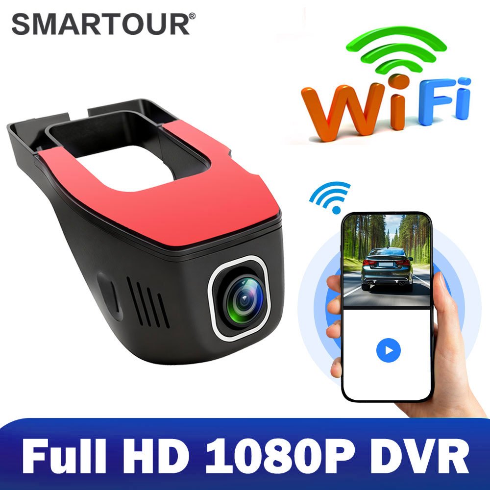Smartour Ẩn Xe Dvr Dash Cam Wifi Camera Trước Full HD 1080P Vòng Lái Xe Ghi Ứng Dụng Điều Khiển Ghi 