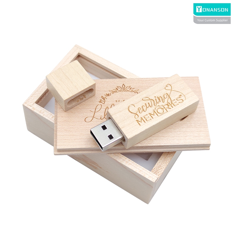 YANSON Ổ đĩa Flash USB bằng gỗ chất lượng cao Tùy chỉnh Logo cá nhân Pendrive U Disk Pendrive